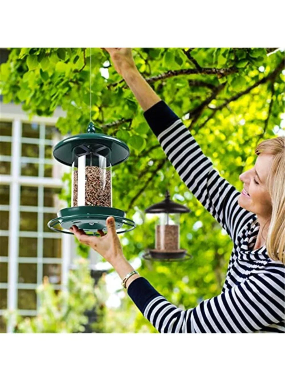 New Pack of 2 Bird Feeder for Outdoor Hanging. Green